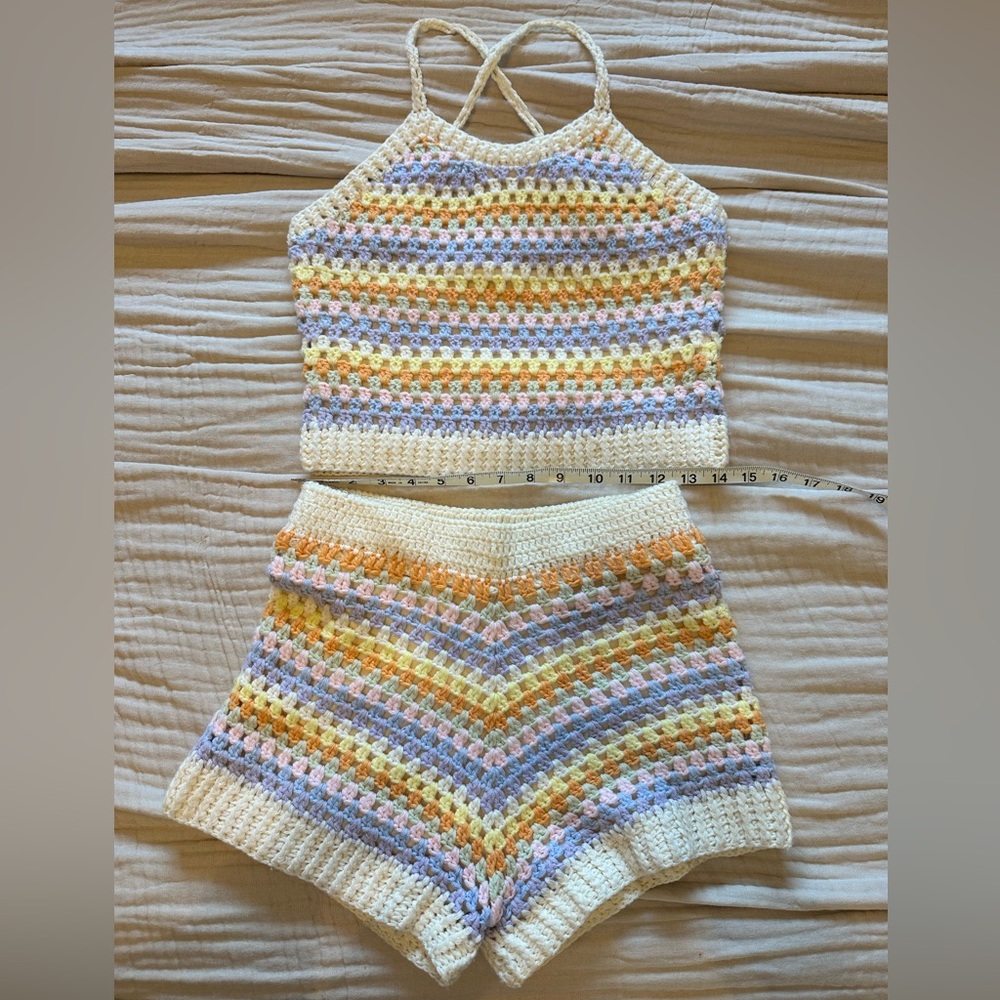 Colorful Crochet Two-Piece Set - Picture 2 of 5
